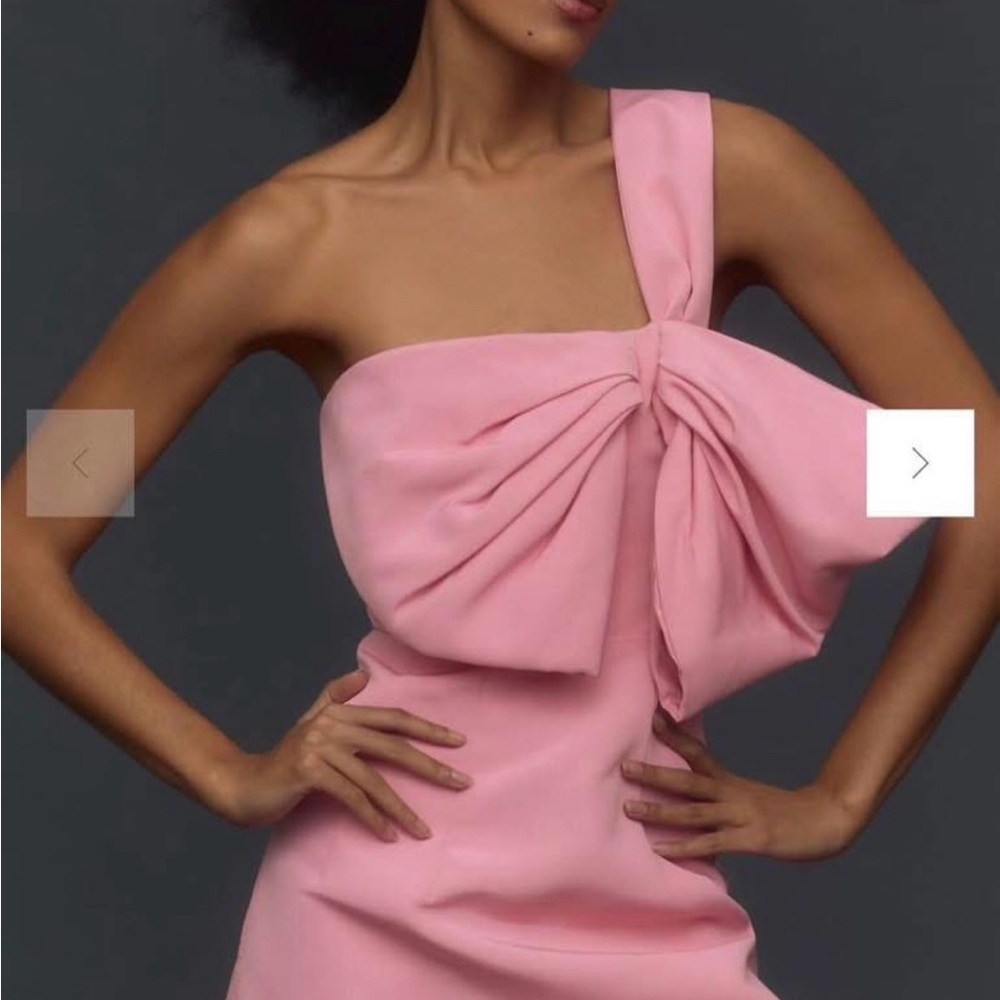 Anthropologie Pink One-Shoulder Dress